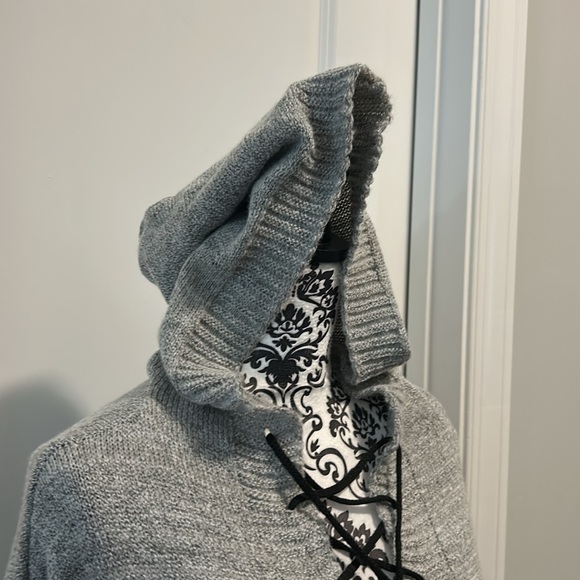 Casual Hoodie Cotton Solid Sweater Coat, Khaki - Picture 6 of 10